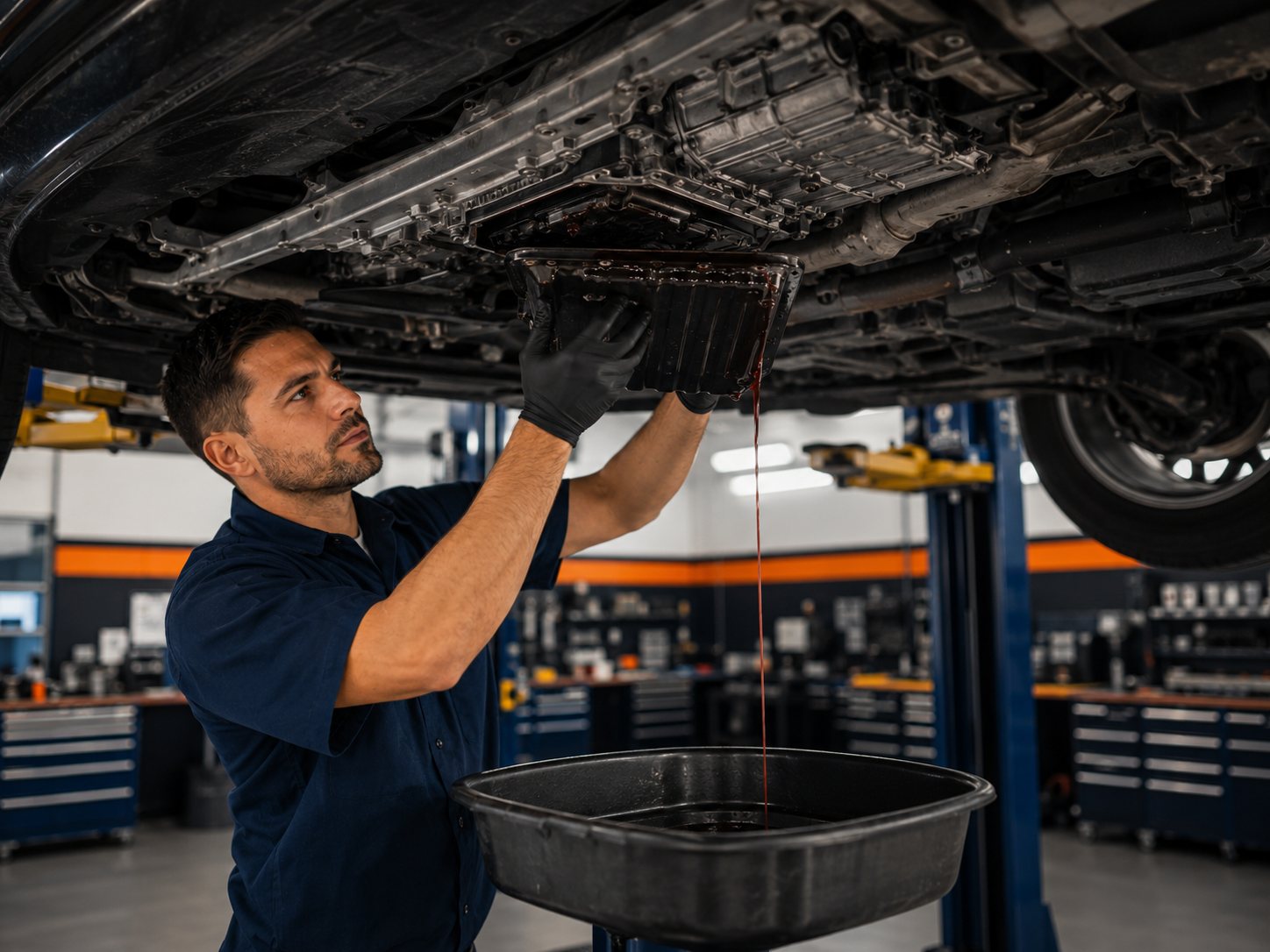 Transmission pan and underbody leak inspection before repair estimate for Contact Arlington Heights Transmission