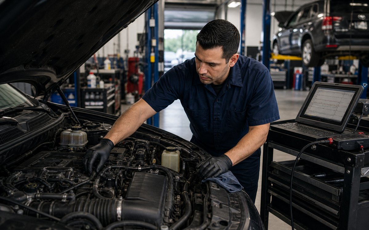 Engine scan data combined with hands-on inspection