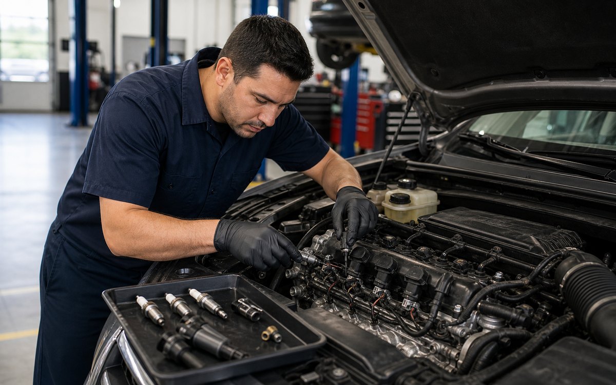 Targeted engine repair path with coils plugs and sensor inspection