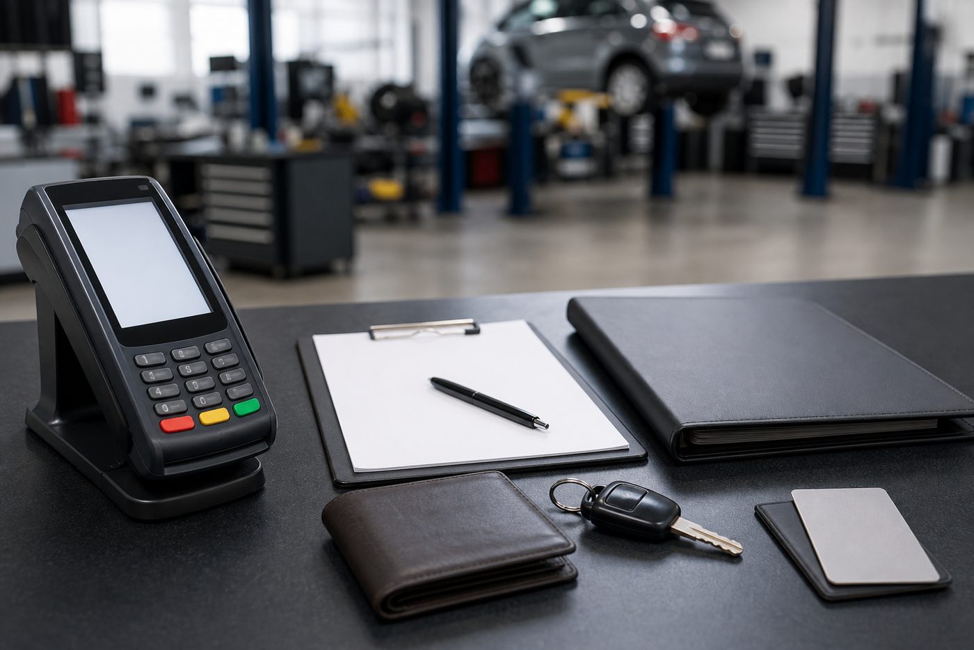 Payment terminal estimate folder and keys for other transmission repair payment options