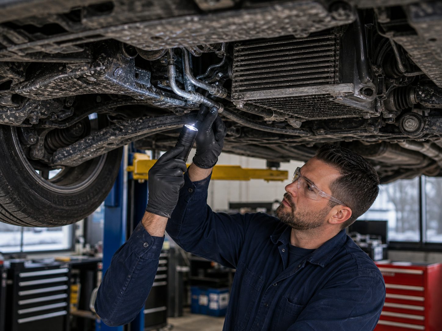 Transmission cooler line and axle seal inspection for Barrington vehicles