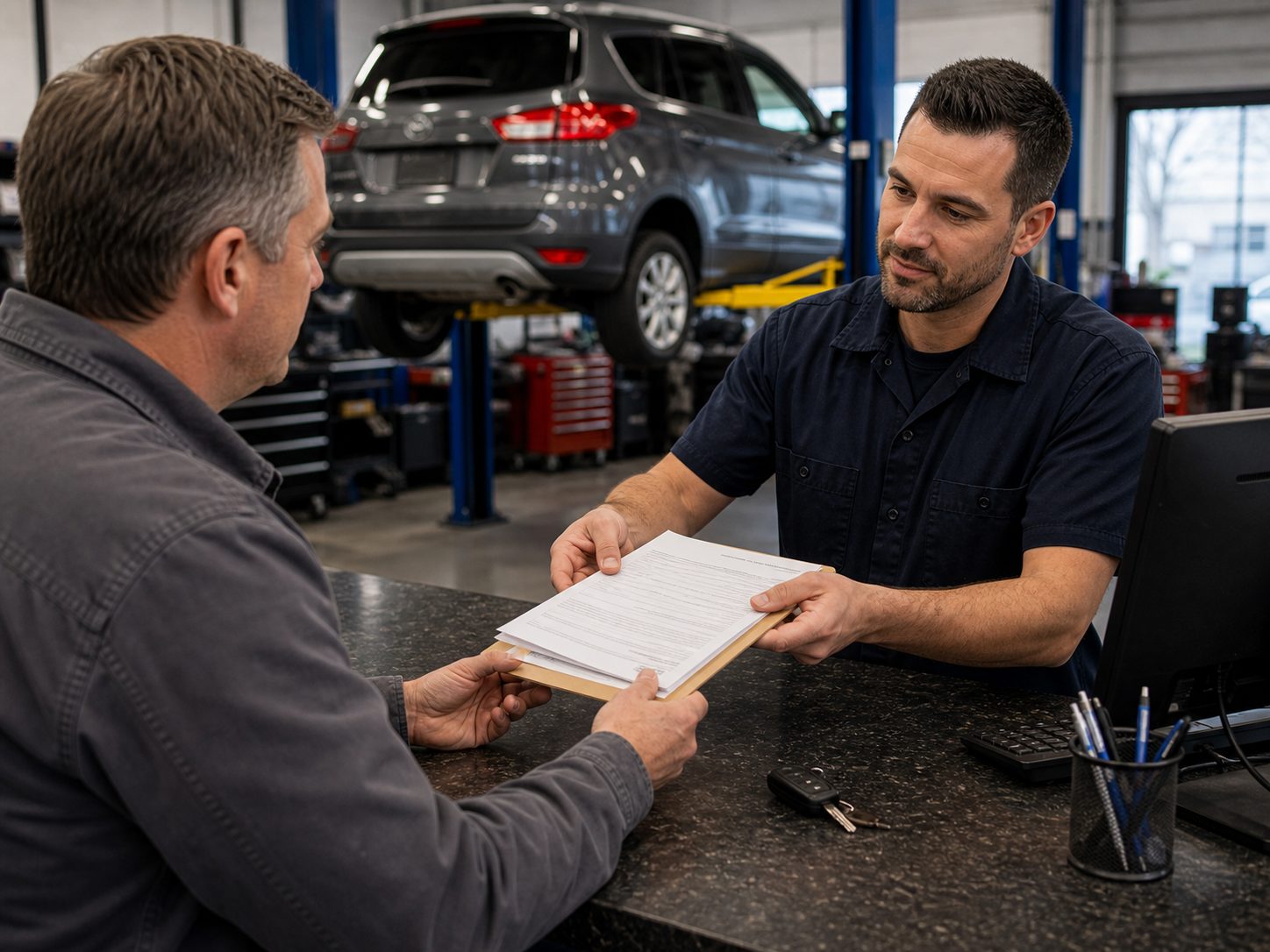 Written transmission repair estimate handoff for Barrington customers