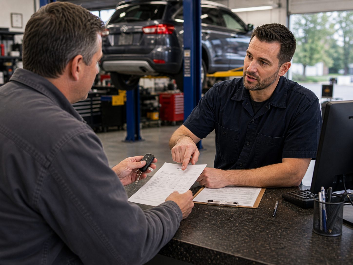Barrington transmission repair intake for symptoms, mileage, and prior estimates