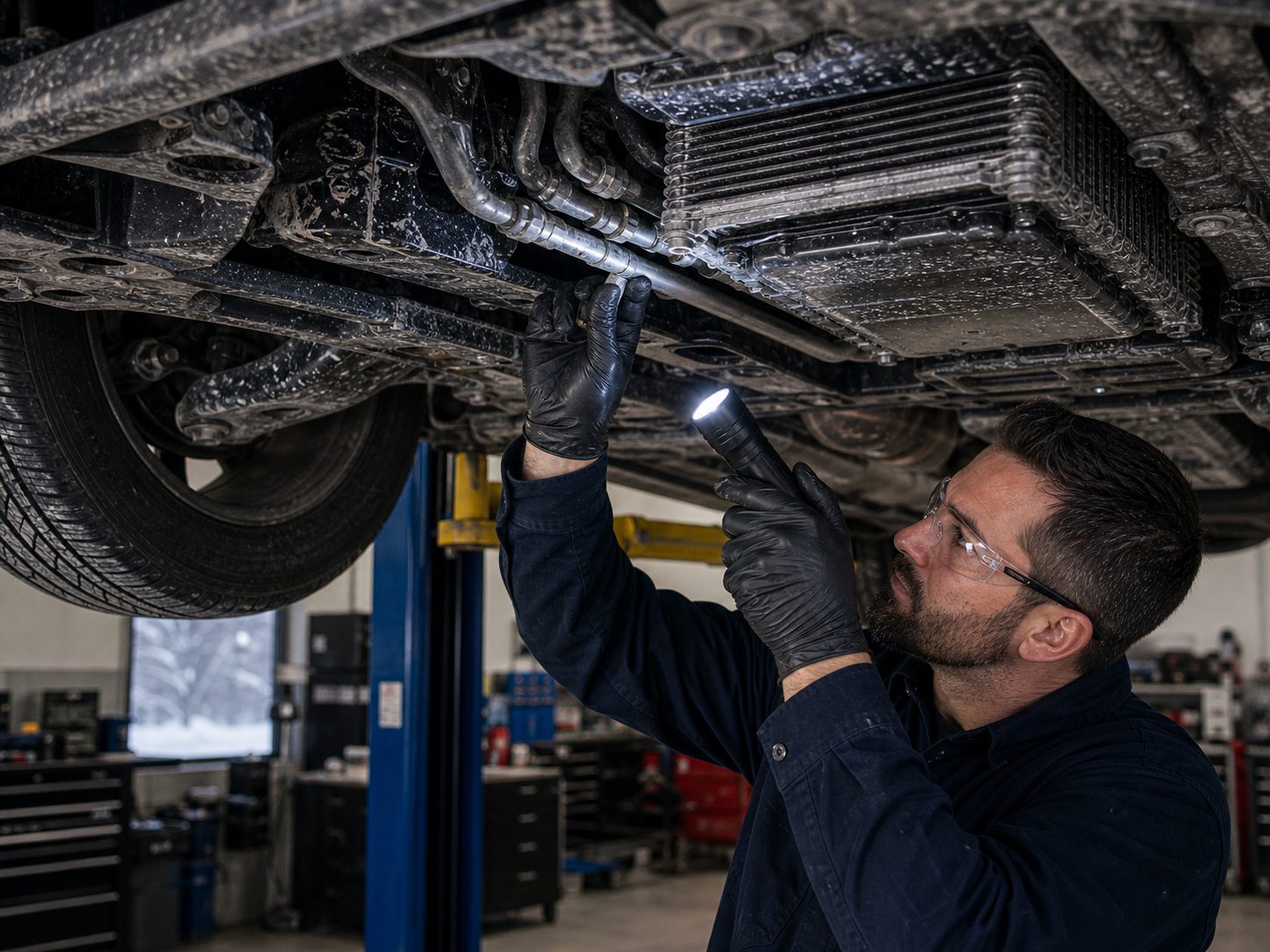 Winter salt cooler line check for Buffalo Grove transmission service