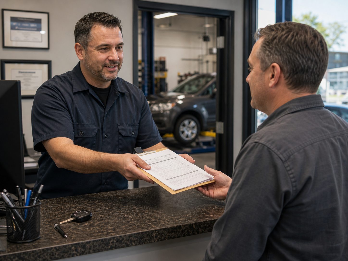 Written transmission repair estimate handoff for Hoffman Estates customers