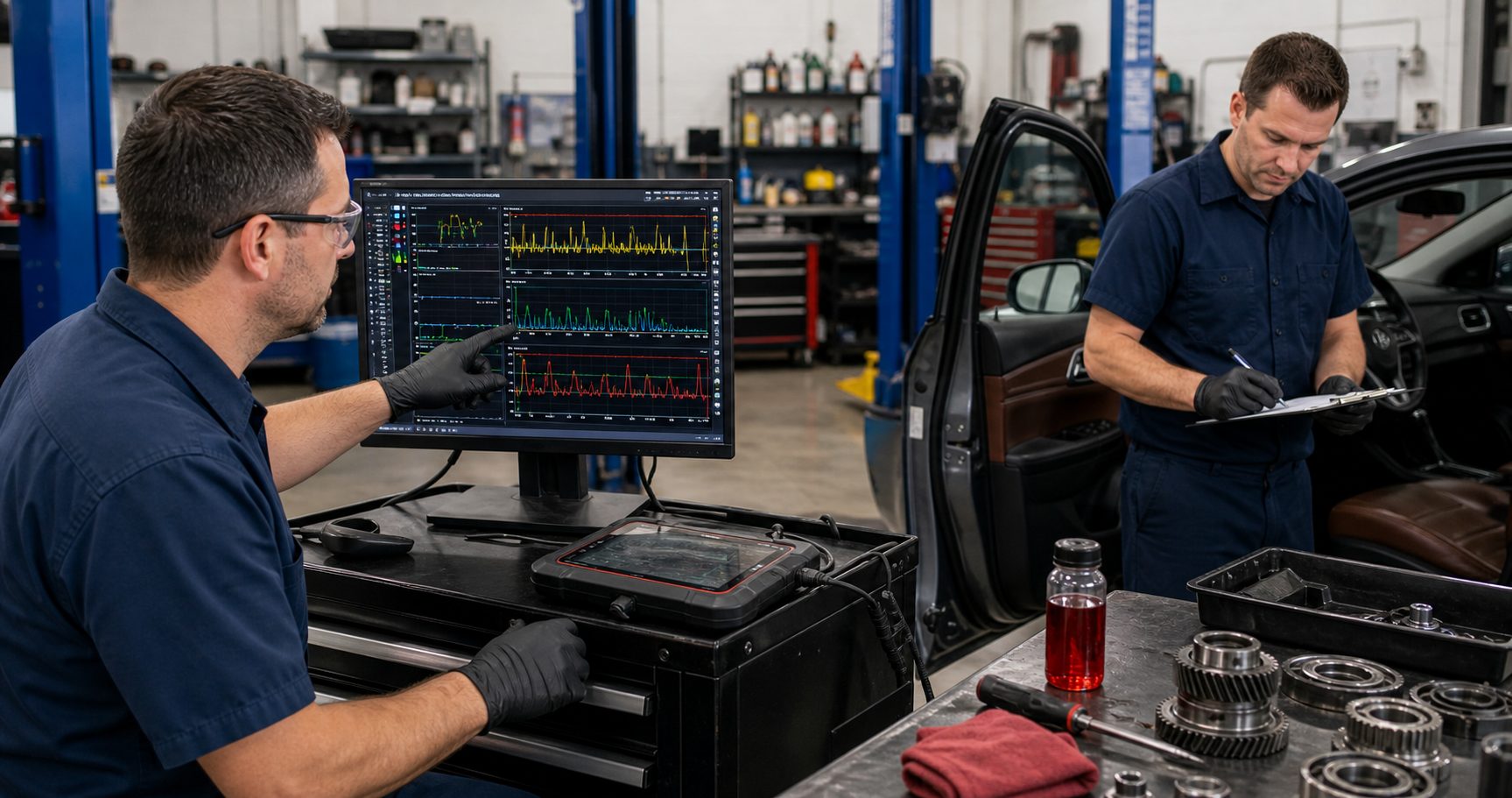 Transmission data review during Arlington Heights diagnostic process