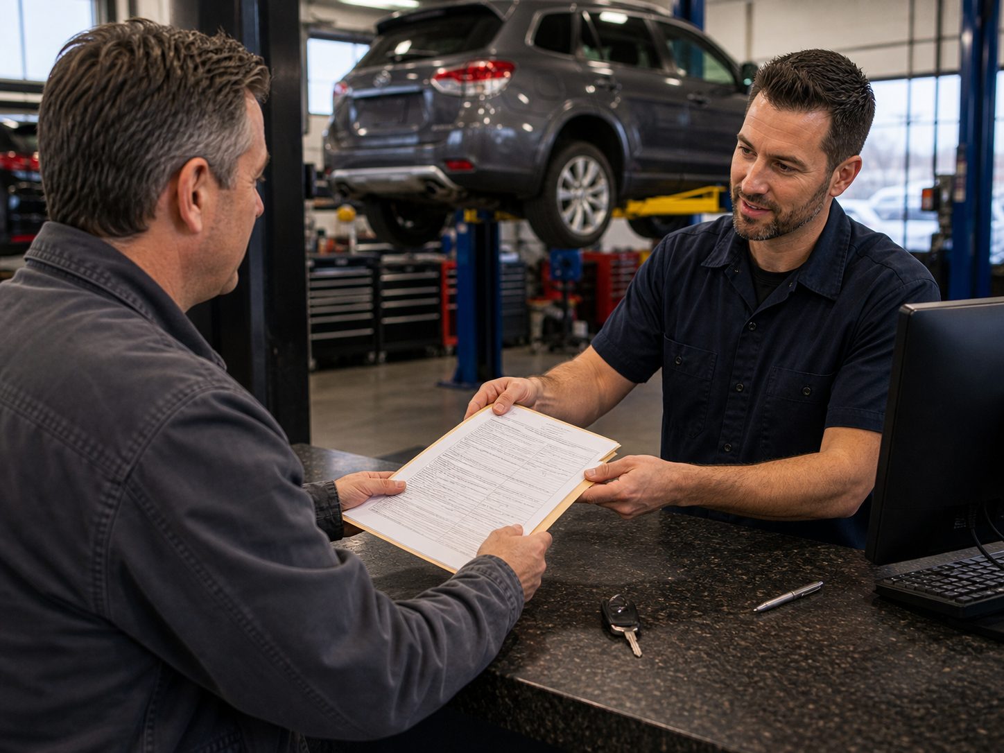 Written transmission repair estimate handoff for Inverness customers