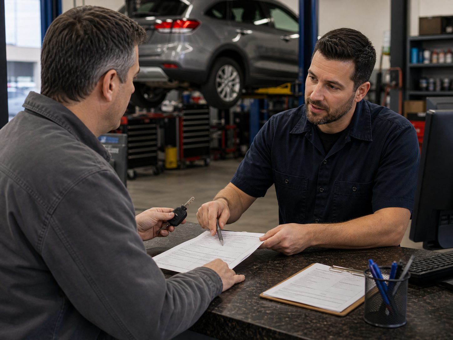 Inverness transmission repair intake for symptoms, mileage, and prior estimates