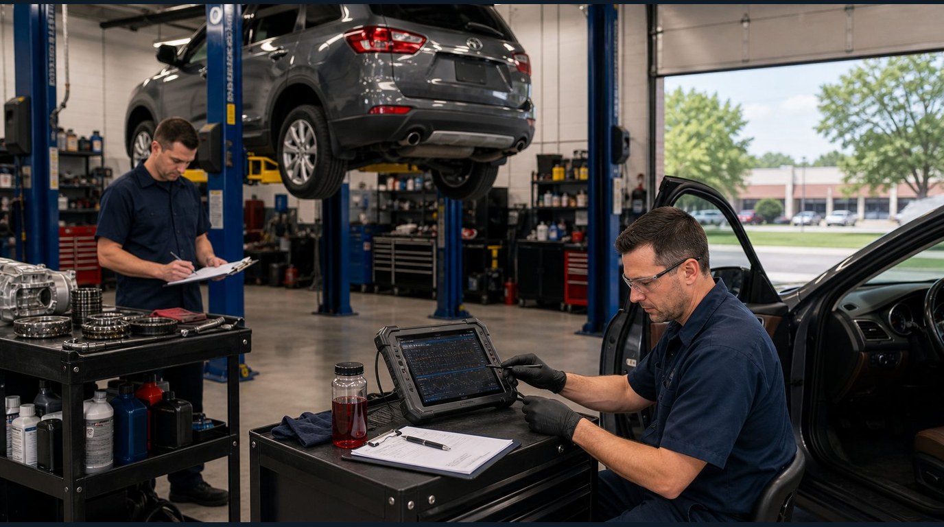 large diagnostic bay for Lake Zurich transmission repair planning