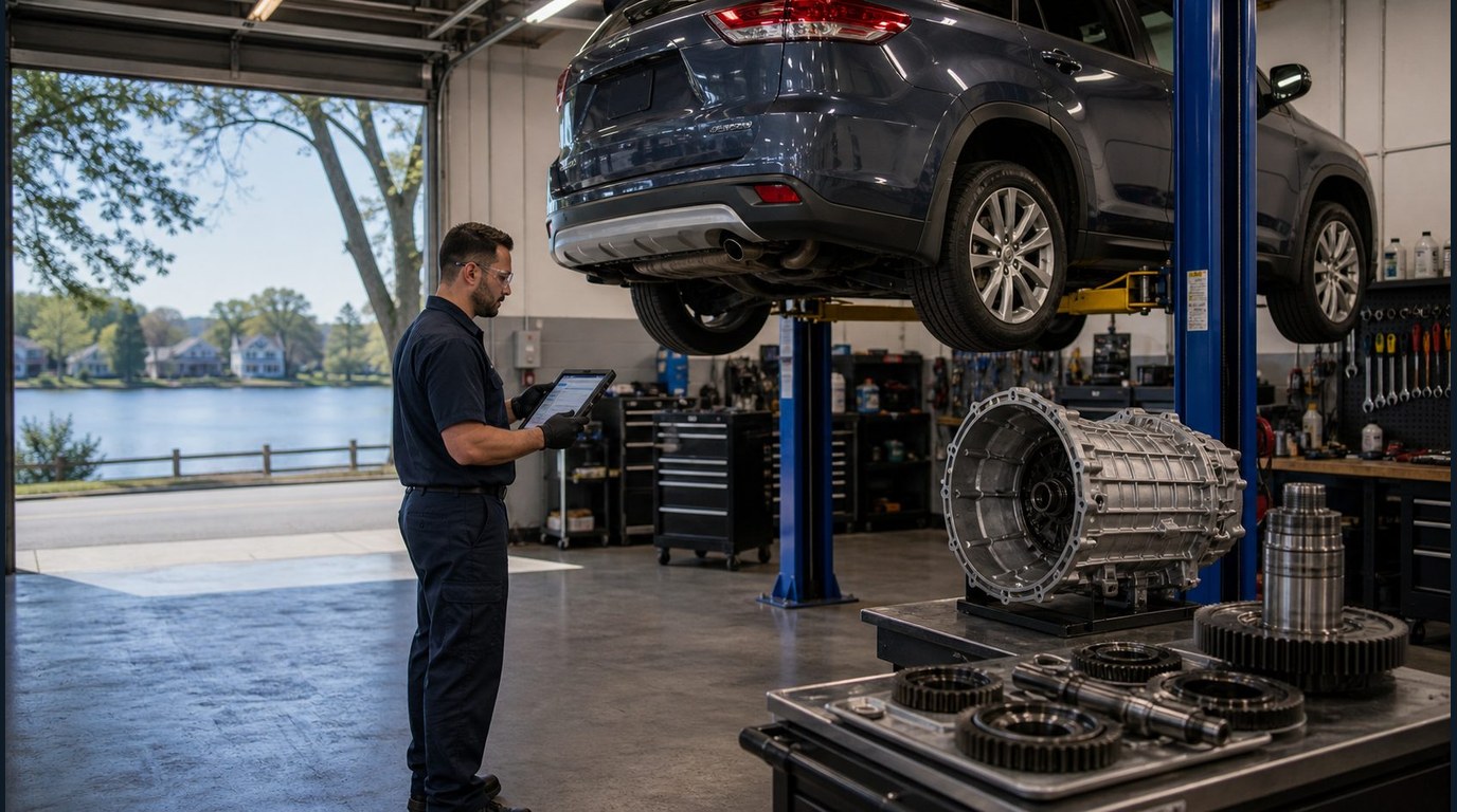 service bay transmission inspection for Long Grove drivers