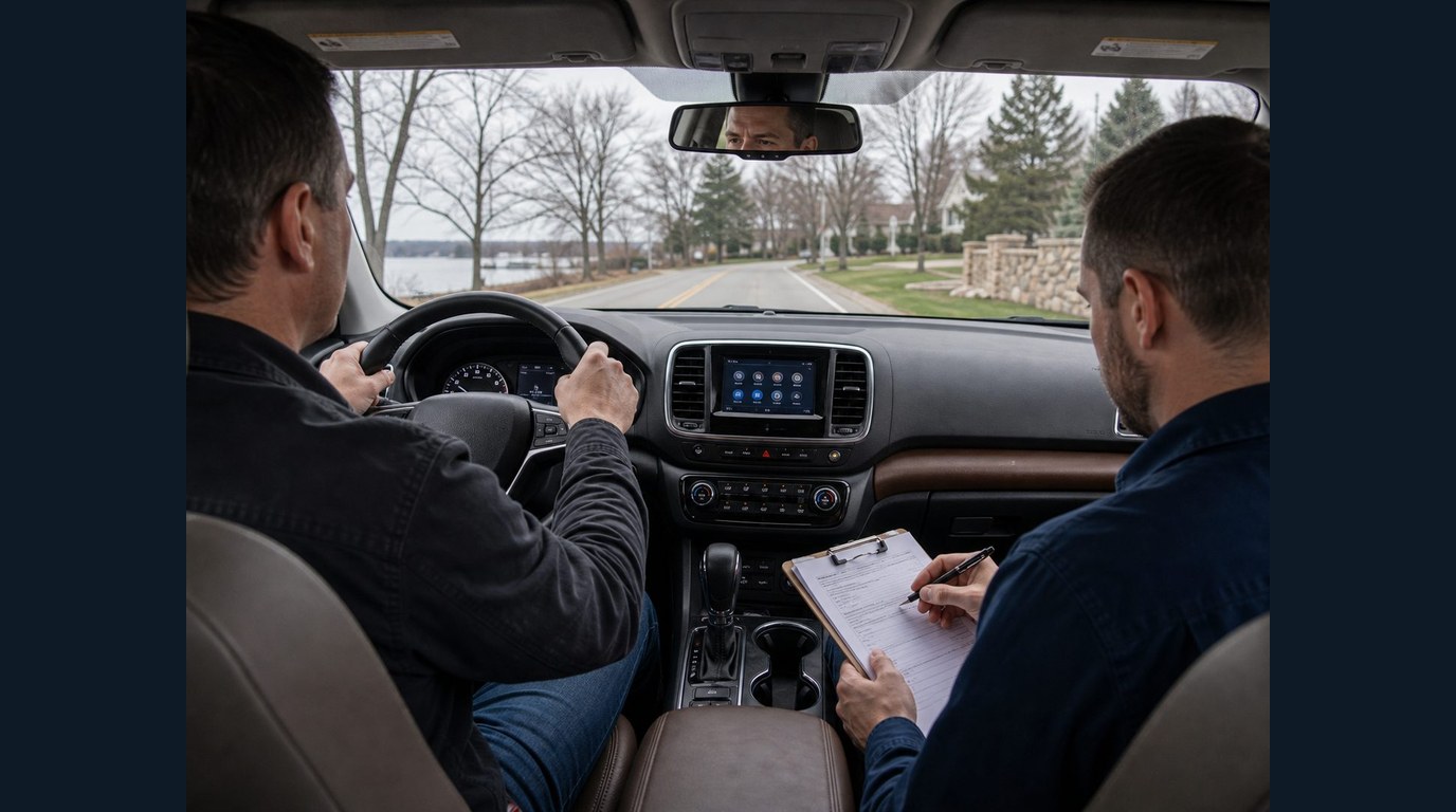 road test notes for Long Grove residential driving symptoms