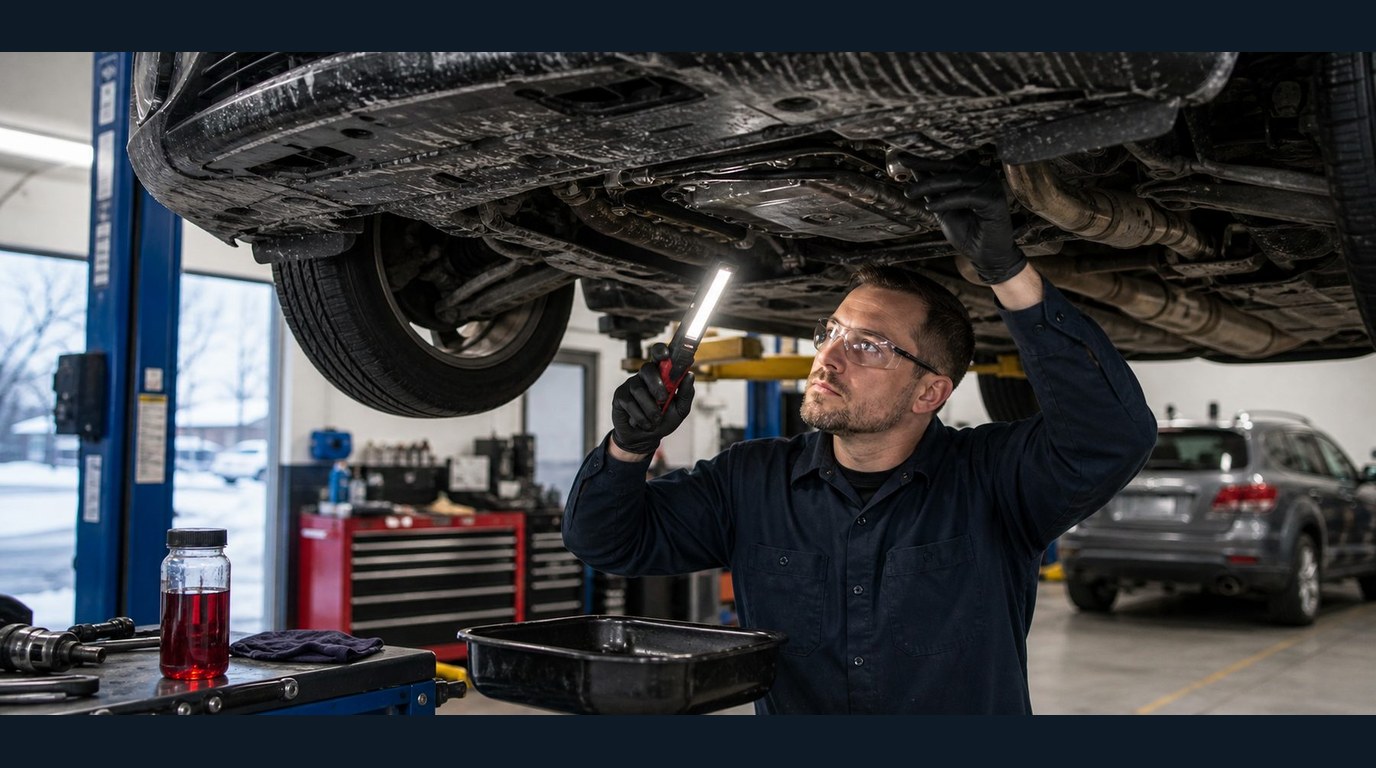 winter leak and underbody inspection for Long Grove vehicles