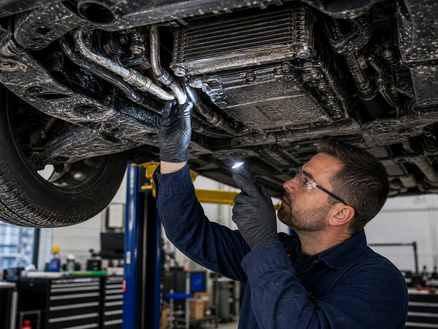 Transmission cooler line and axle seal inspection for Mount Prospect vehicles