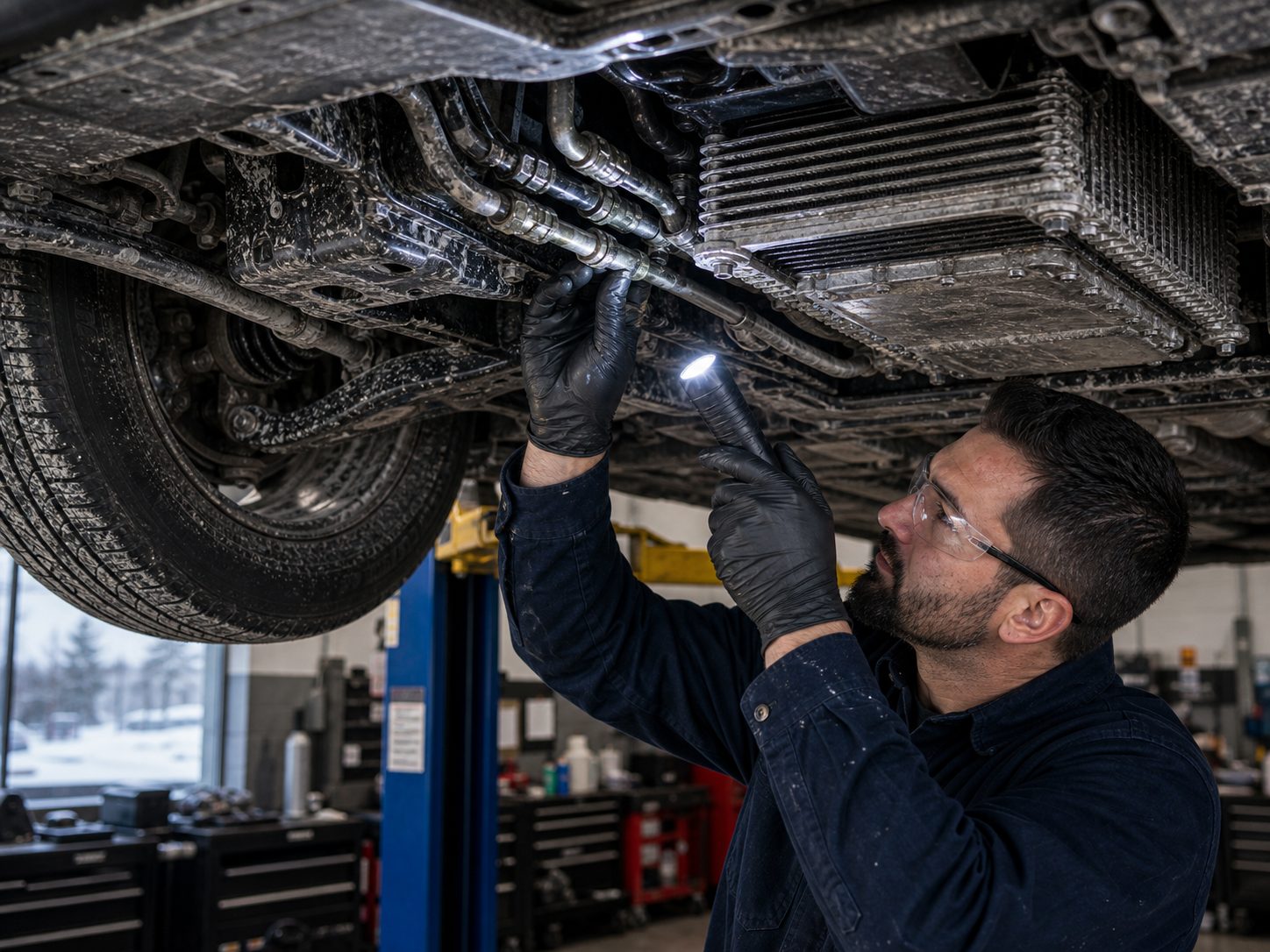 Winter salt cooler line check for Prospect Heights transmission service