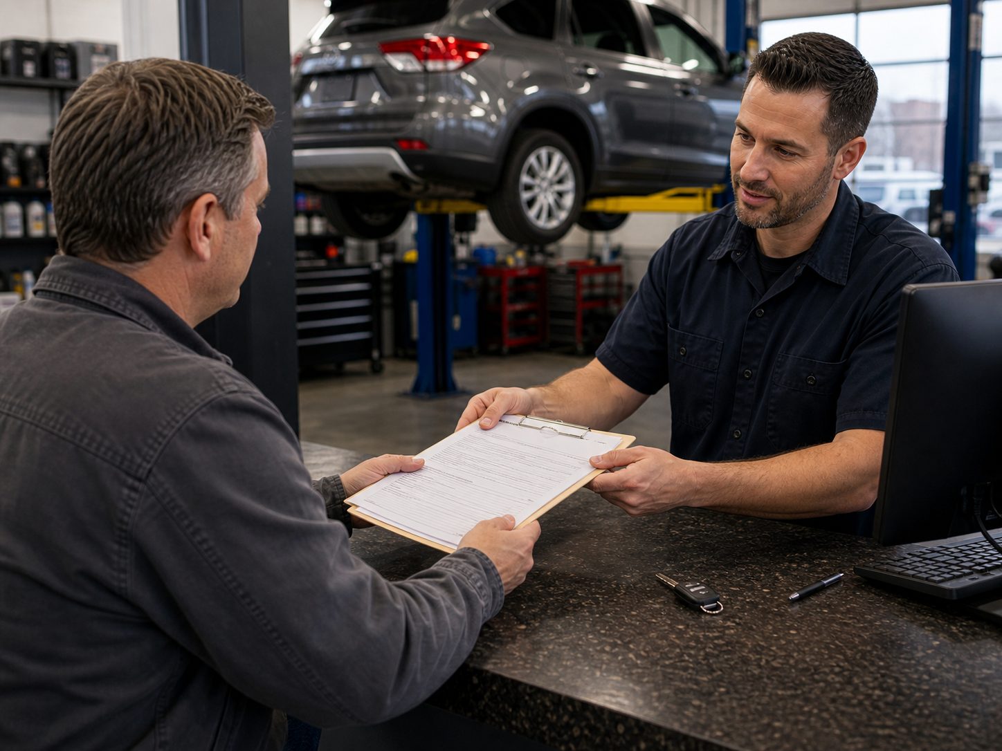 Written transmission repair estimate handoff for Prospect Heights customers