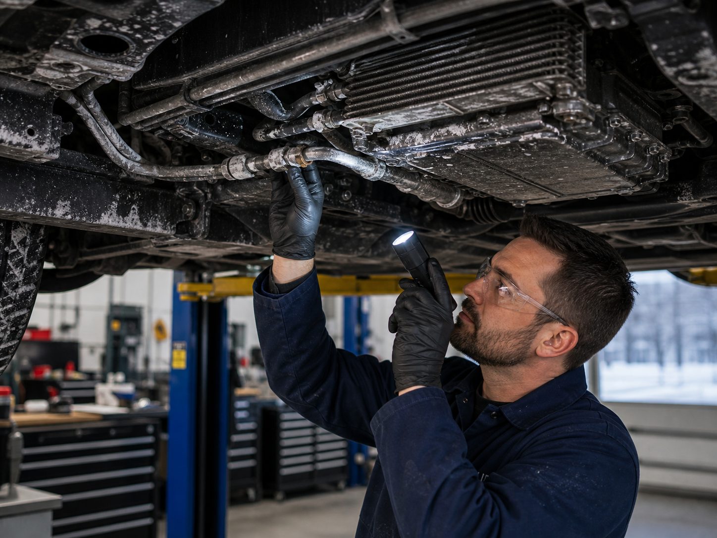 Winter salt cooler line check for Rolling Meadows transmission service