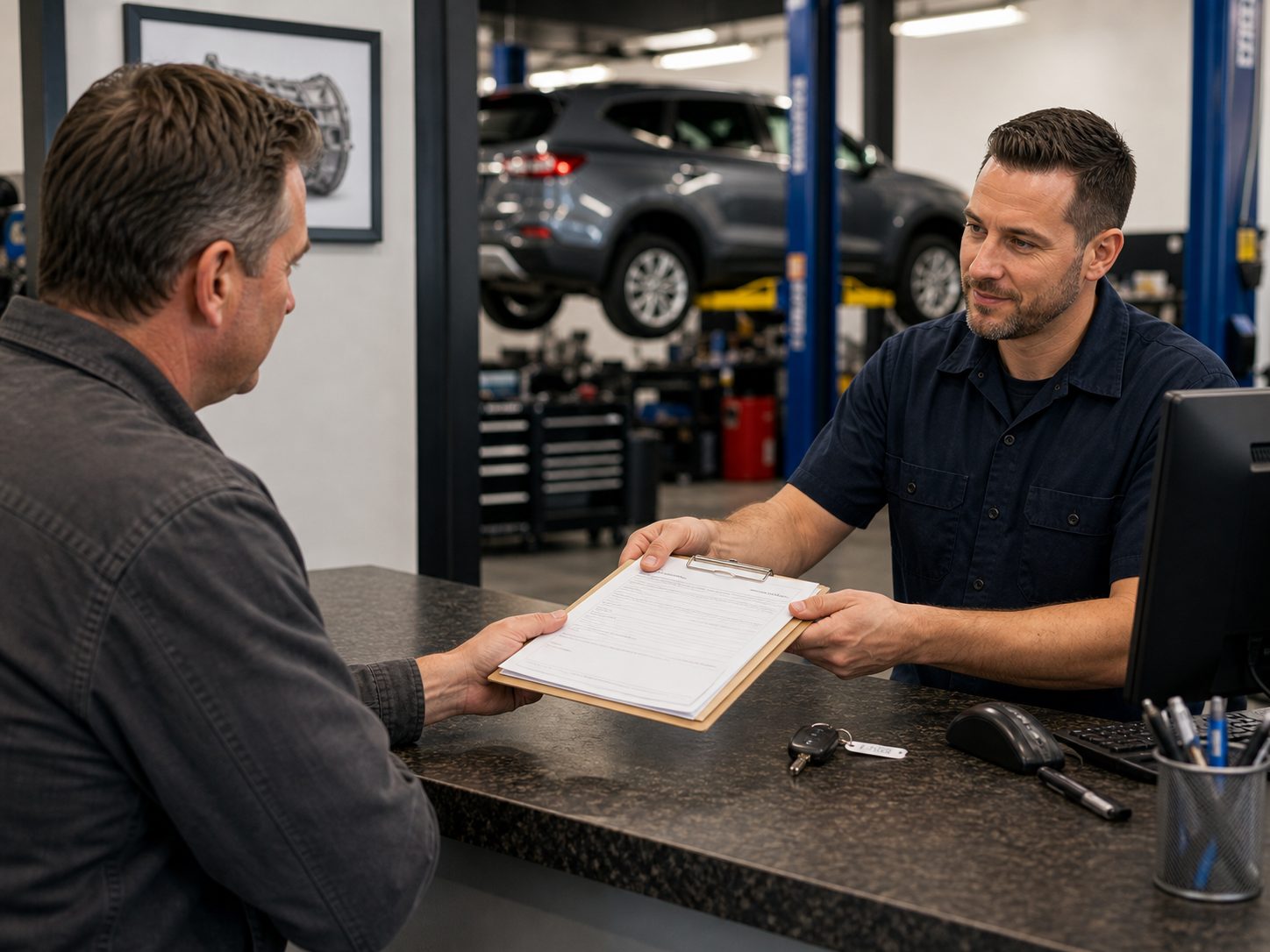 Written transmission repair estimate handoff for Wheeling customers