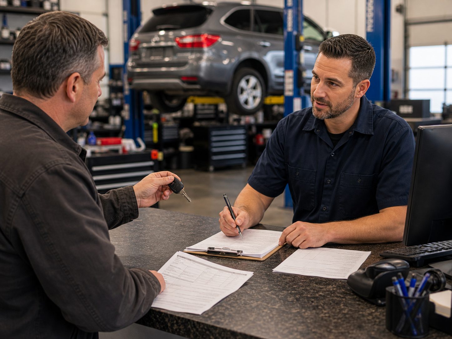 Wheeling transmission repair intake for symptoms, mileage, and prior estimates