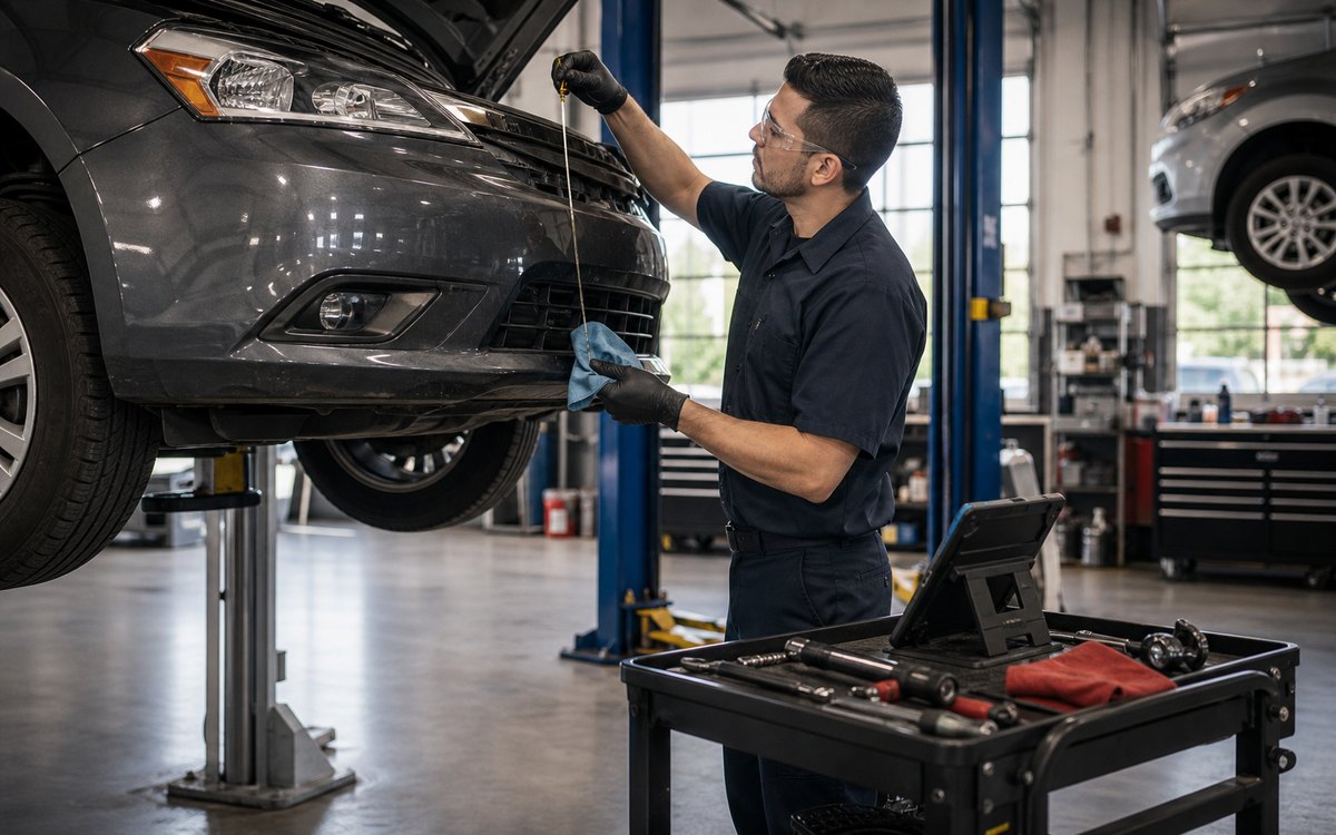 Fluid brake belt and hose warning signs inspected during maintenance