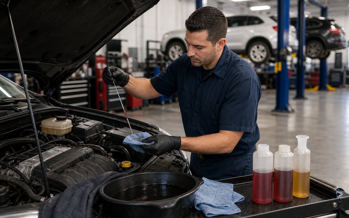 Fluid inspection and top off service for preventive maintenance