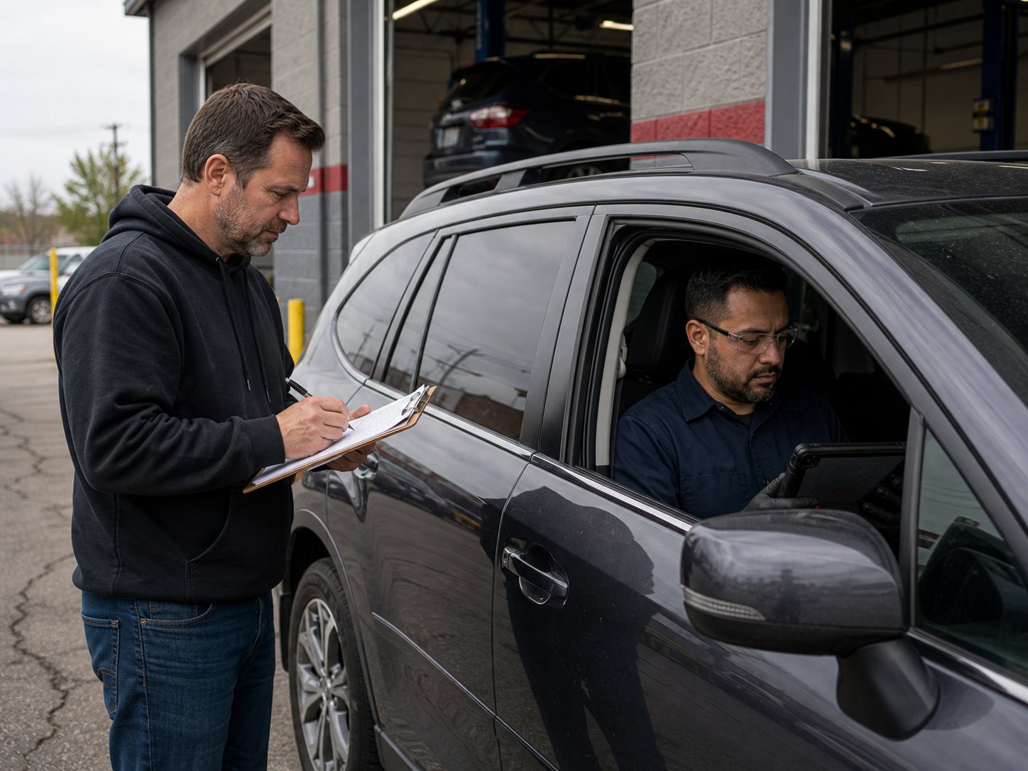 Road test notes and scan data reviewed after confirming transmission symptoms