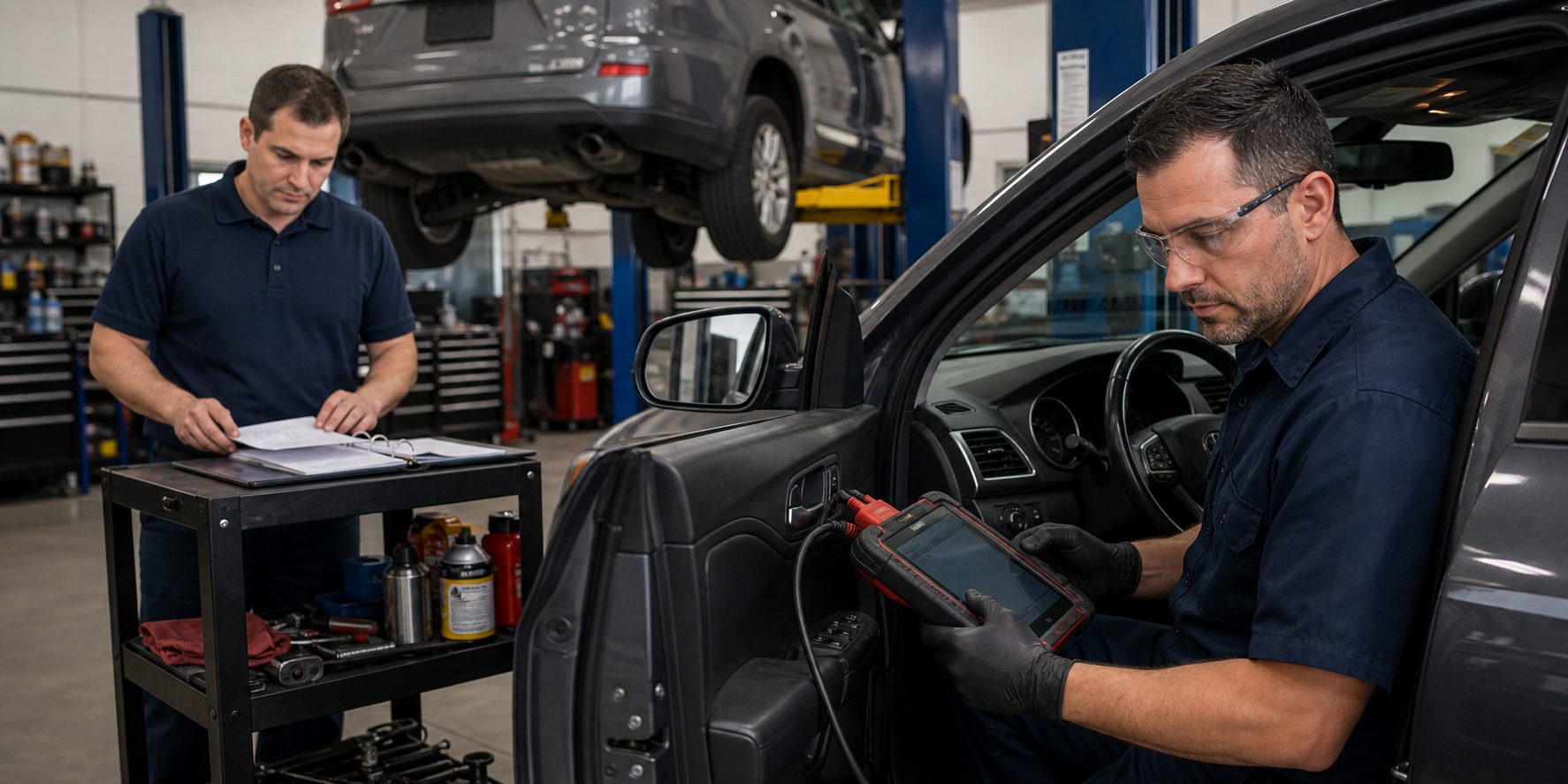 Diagnostic scan and written estimate cart for Arlington Heights transmission offers