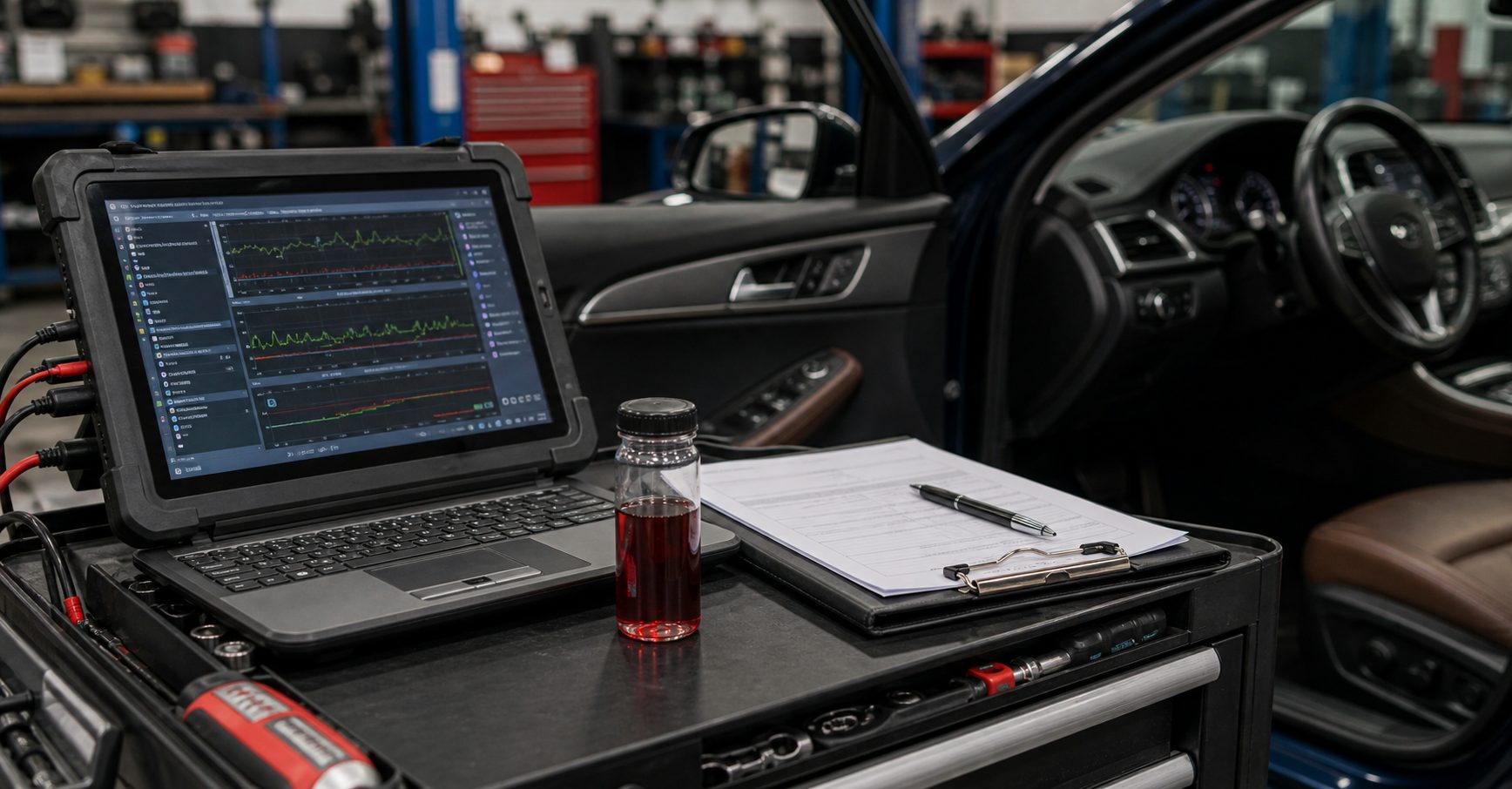 Transmission scan fluid sample and estimate folder prepared for an Arlington Heights offer