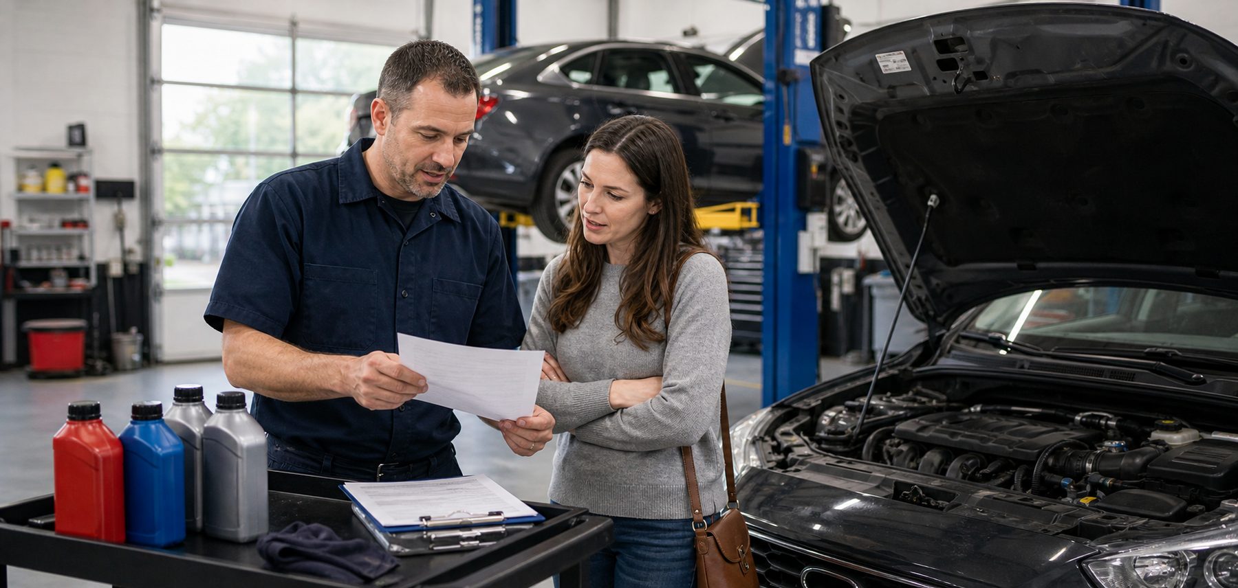 Written estimate handoff after Arlington Heights transmission fluid inspection