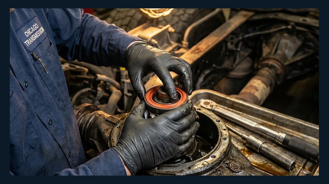 Fleet Transmission Service repair path inspection transmission cooler line leak and fluid evidence inspection for Fleet Transmission Service repair planning