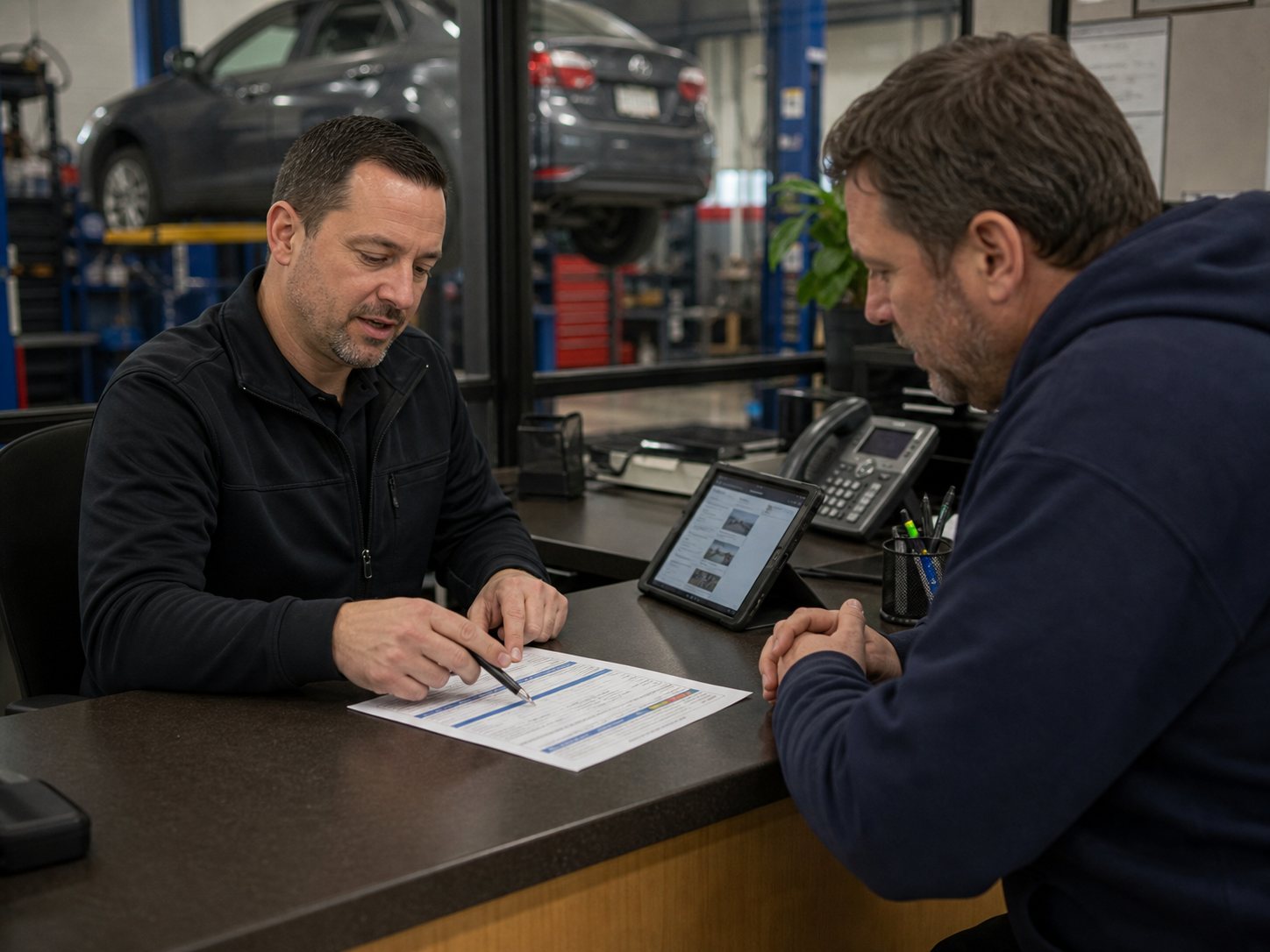 Written estimate and financing option review before major transmission or auto repair