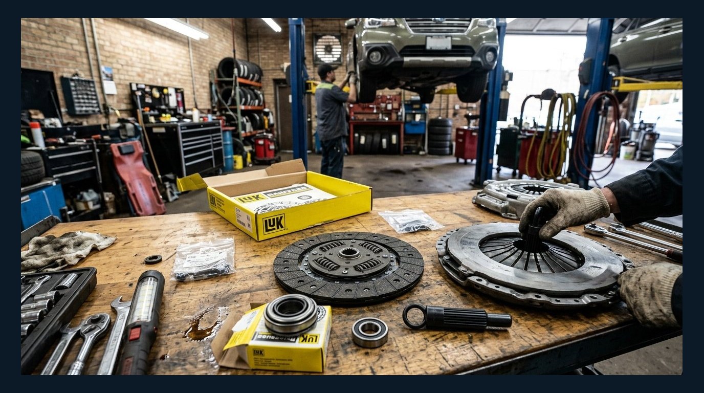 flywheel and rear engine access workbench for Rear Main Seal Replacement warning signs