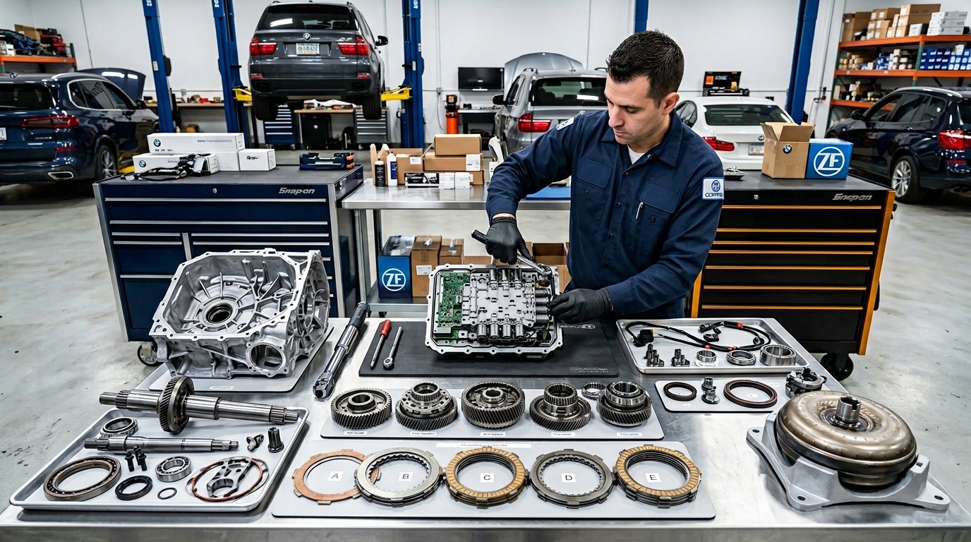 ZF and Tiptronic transmission bench inspection for Audi symptoms