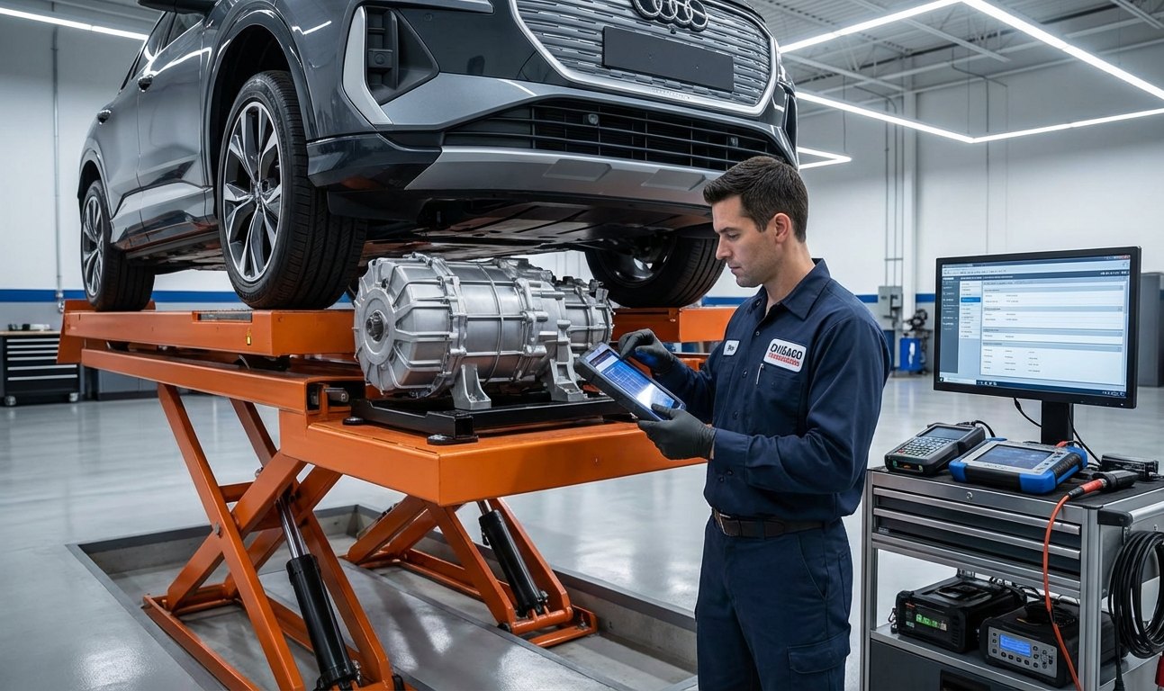 Audi transmission diagnostic bay and unit identification for Audi repair plan