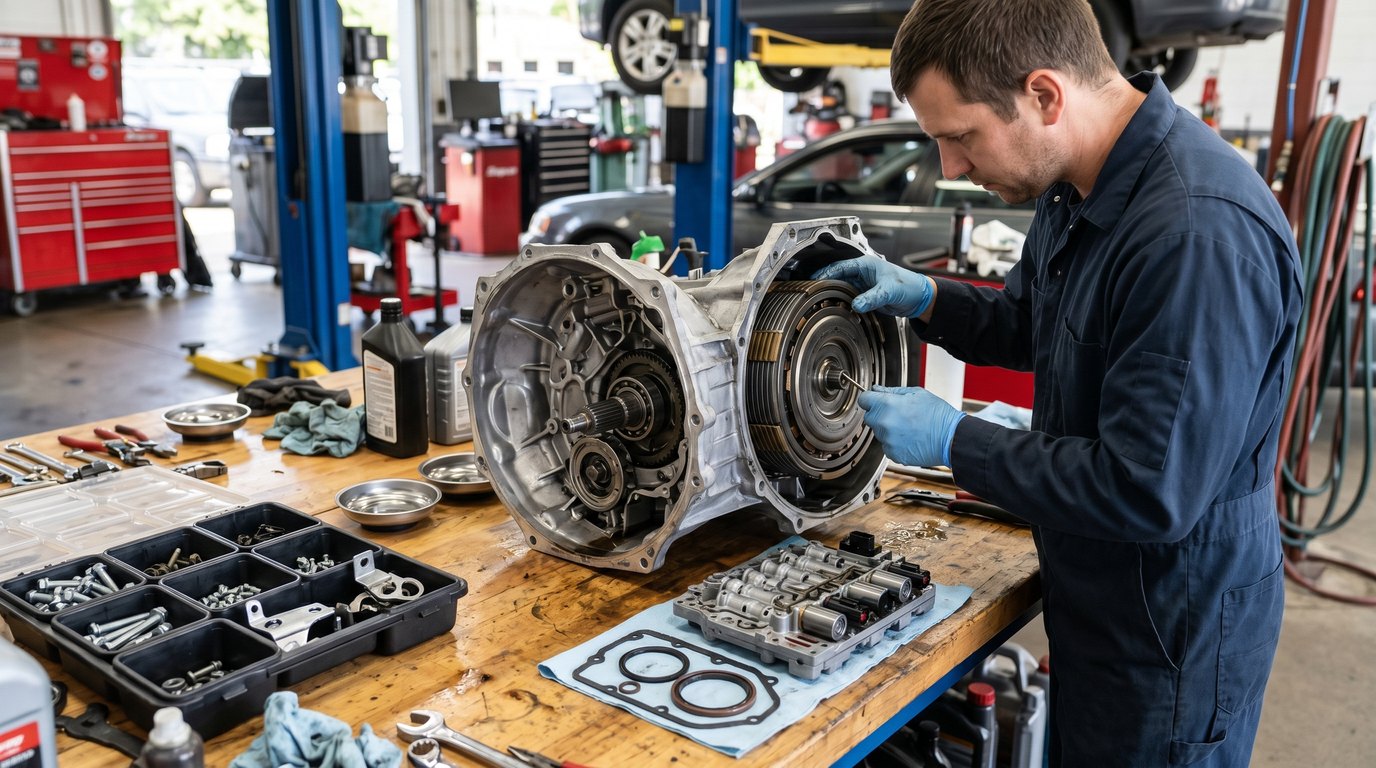 Buick repair path inspection GM 6T40 front-wheel-drive transmission repair bench for Buick repair planning