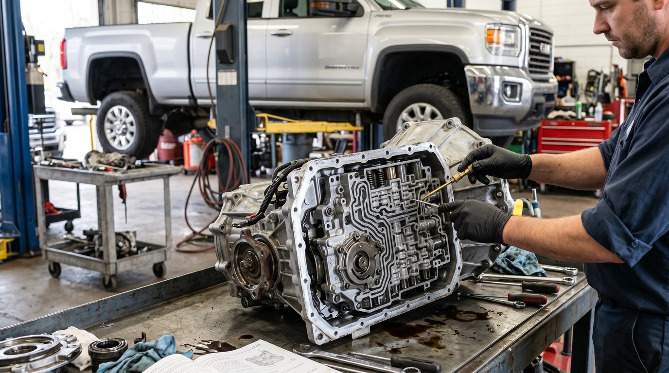 Chrysler 42RLE, 62TE, 545RFE, 8-speed, minivan, sedan, and converter diagnosis Chrysler 42RLE valve body and transmission rebuild inspection for Chrysler transmission repair in Arlington Heights
