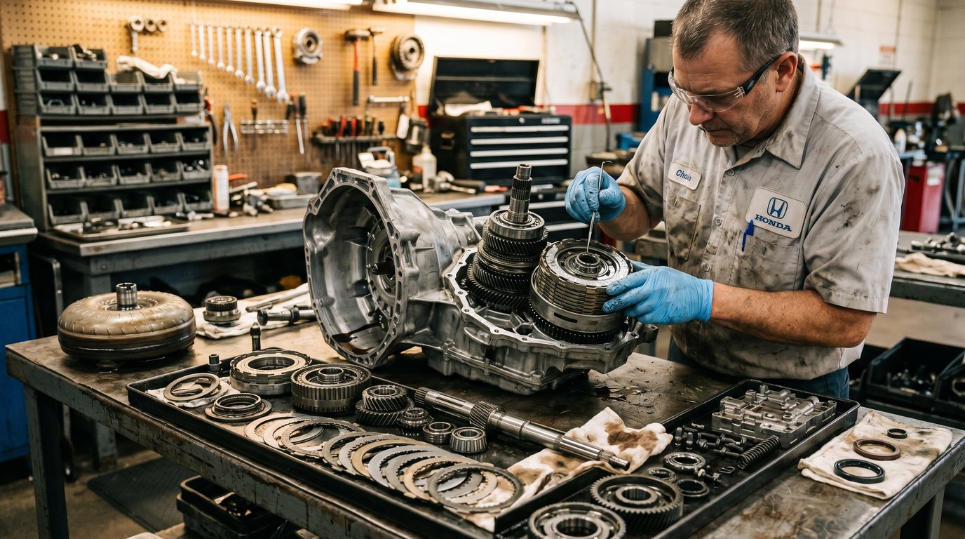 Mopar heavy-duty transmission teardown and clutch inspection for Dodge Challenger inspection