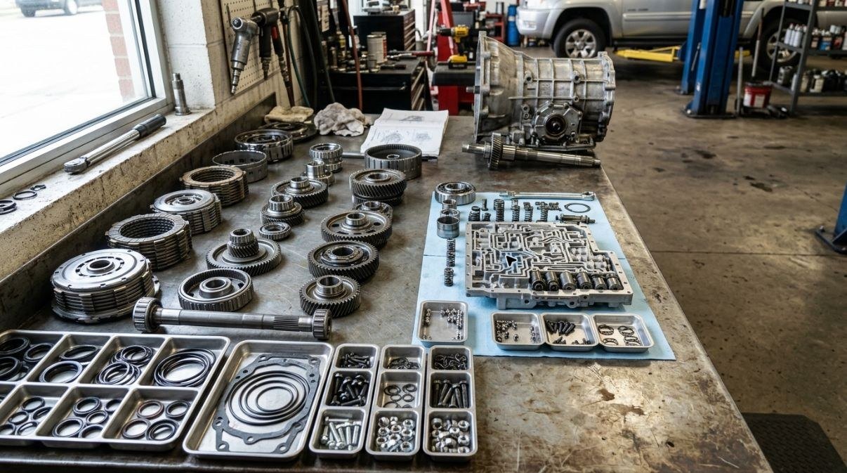 NAG1 722.6 transmission rebuild bench parts inspection for Dodge Charger repair plan