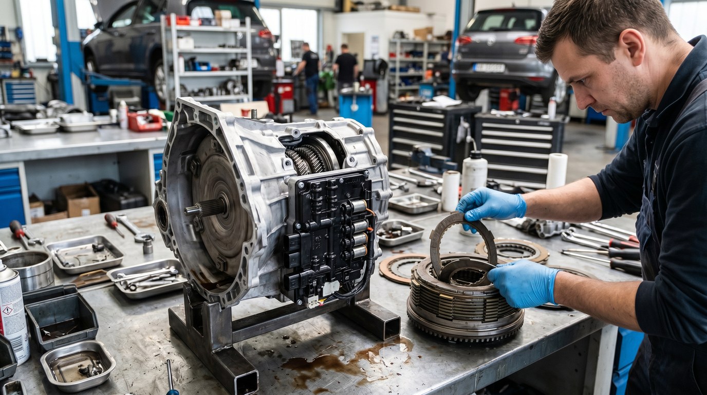 Ford transmission diagnosis in Arlington Heights Ford 10R80 pan and filter service inspection