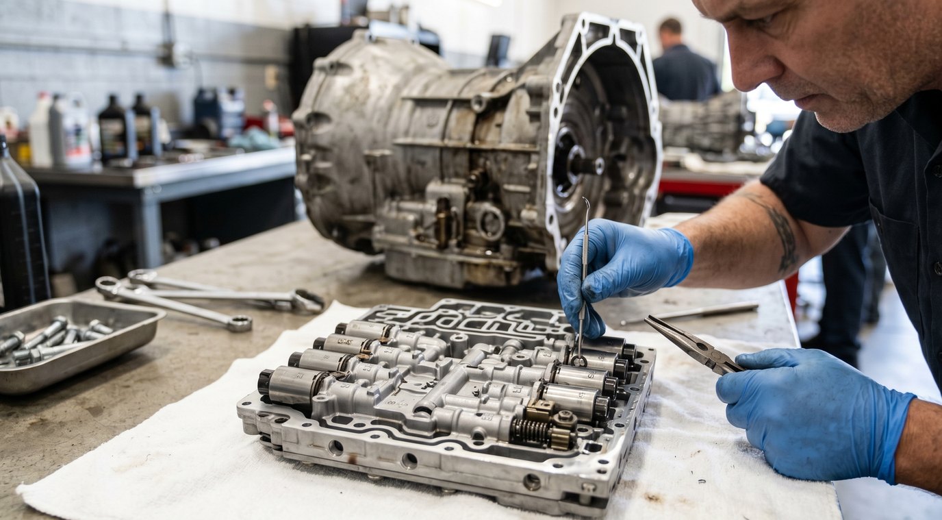 European automatic conductor plate and valve body inspection for Jaguar E-Pace inspection