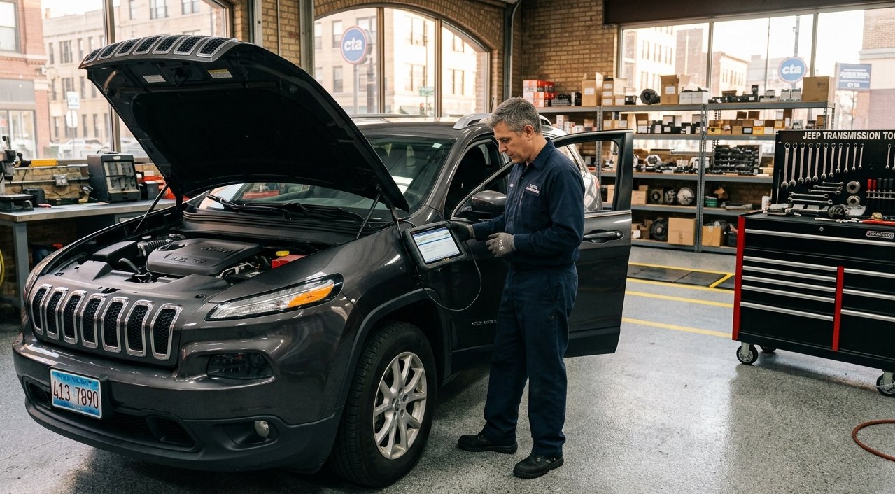Jeep Cherokee transmission and AWD inspection for Jeep Cherokee transmission repair in Arlington Heights