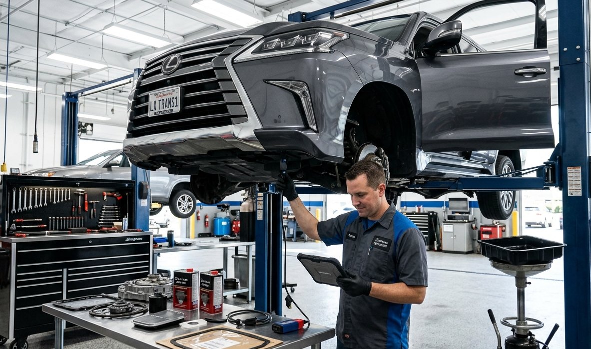 LX570 truck automatic, 4WD, towing/load, converter, cooler, and driveline diagnosis Lexus LX570 transmission and 4WD inspection for Lexus LX570 transmission repair in Arlington Heights