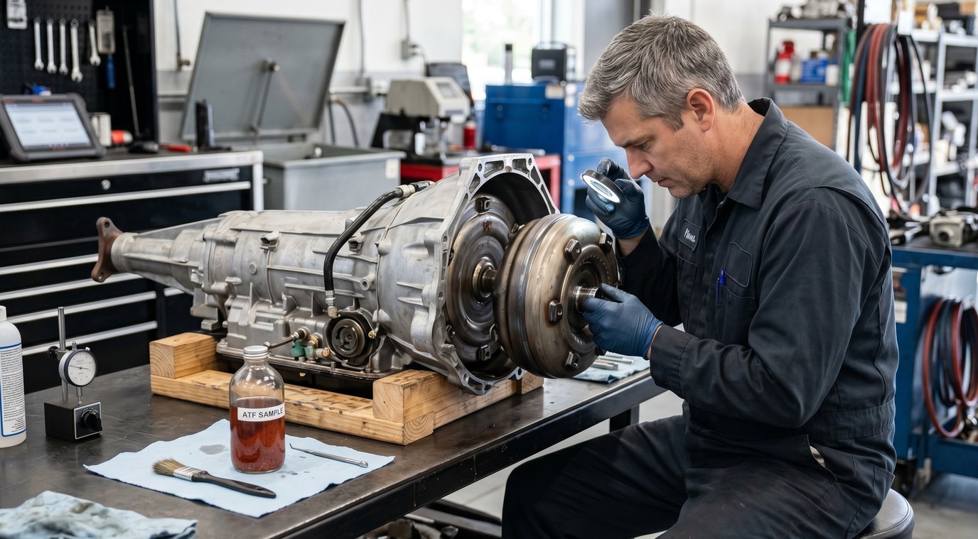 Toyota Lexus U760E pan and fluid inspection for Lexus RX350 repair planning