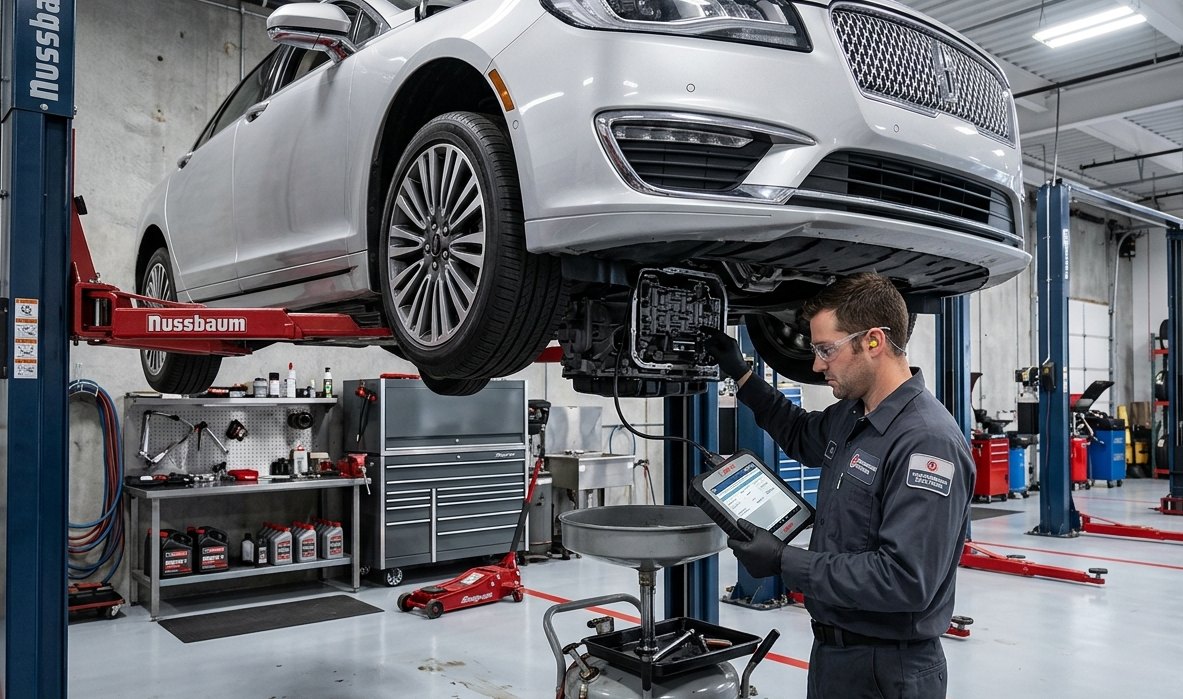 Nautilus 8-speed automatic, AWD, shift flare, converter, and software diagnosis Lincoln Nautilus transmission and AWD inspection for Lincoln Nautilus transmission repair in Arlington Heights