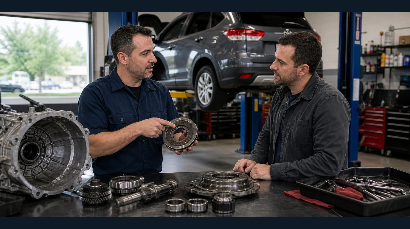 technicians comparing transmission repair path for all makes