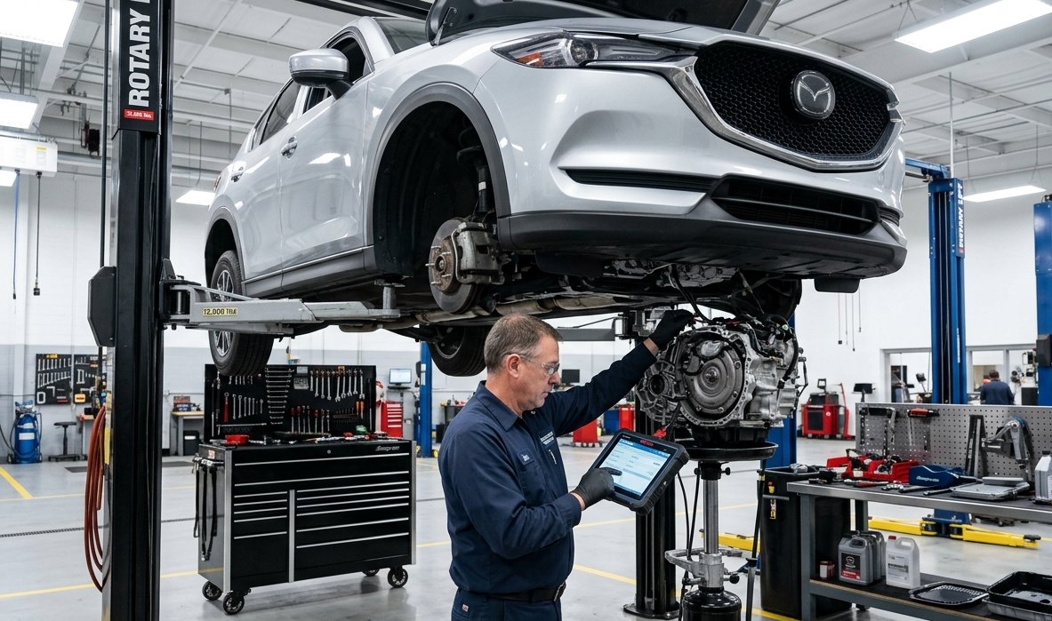 CX-5 Skyactiv automatic, AWD, converter, valve body, and load diagnosis Mazda CX-5 transmission and AWD inspection for Mazda CX-5 transmission repair in Arlington Heights