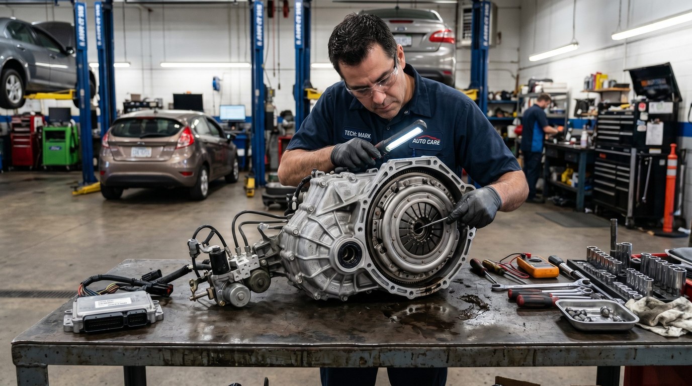 Aisin automatic transmission bench service for MINI-related diagnosis