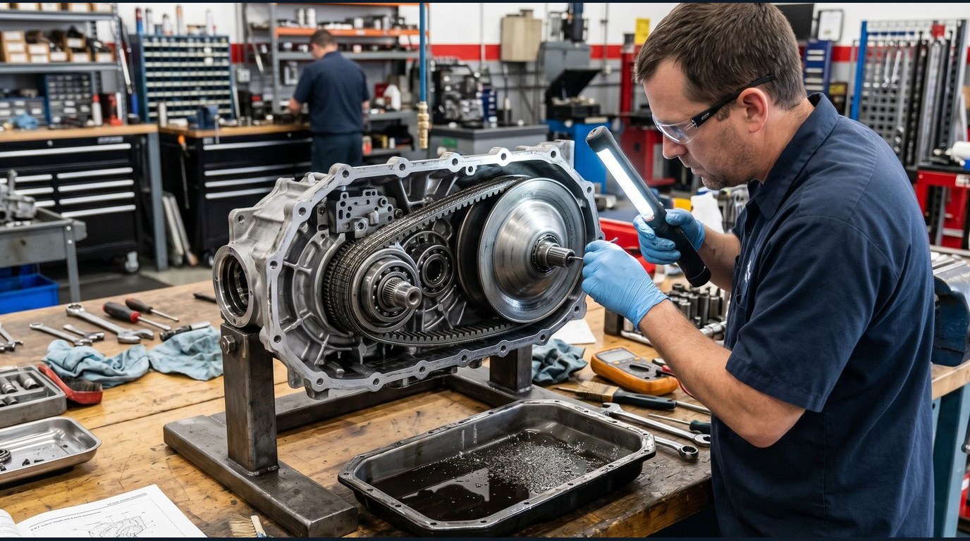 Mitsubishi transmission repair planning Mitsubishi CVT belt and pulley diagnostic inspection