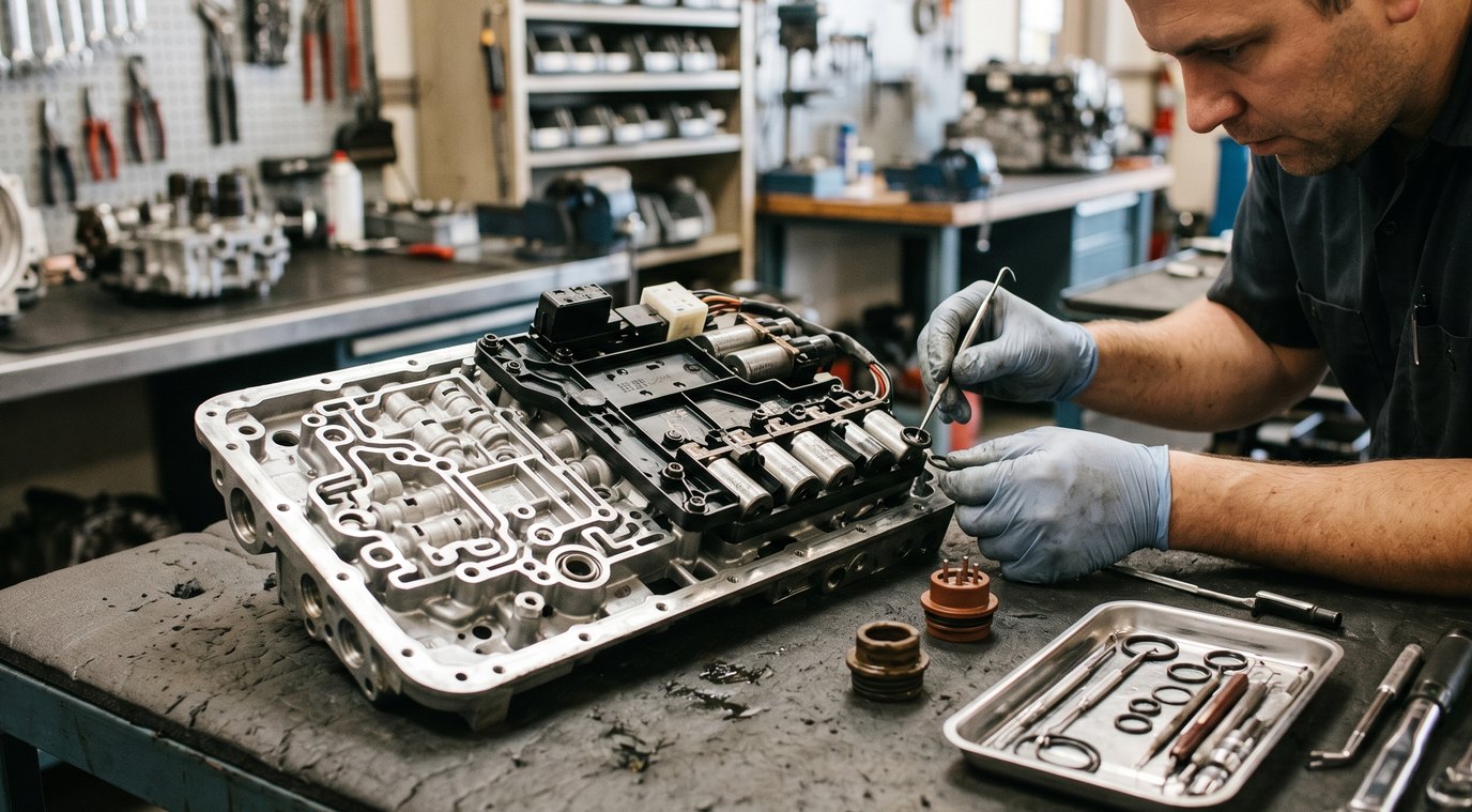 Volvo AW55 valve body and solenoid service inspection for Volvo XC60 symptoms