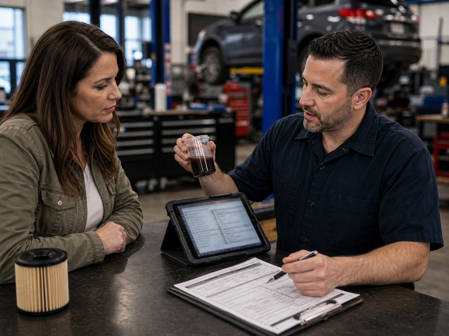 CVT fluid condition and diagnostic summary reviewed before service approval